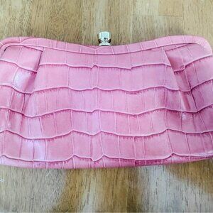 Like-New Banana Republic Pink Croc Clutch